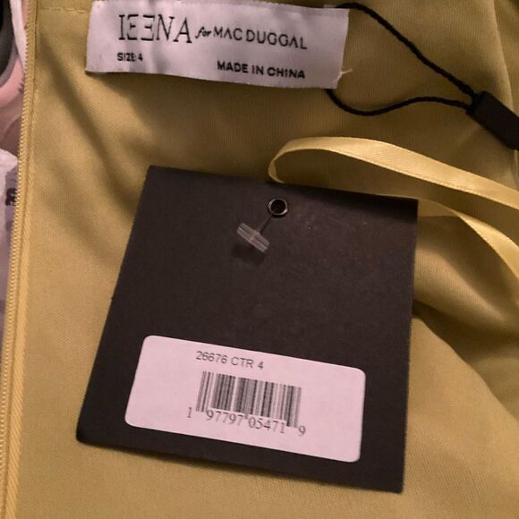 MAC DUGGAL  Chartreuse Long Sleeve Structured Bow Draped Gown 4 - Picture 13 of 13